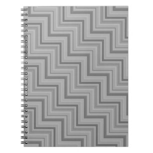 Grey stripes stairs pattern notebook