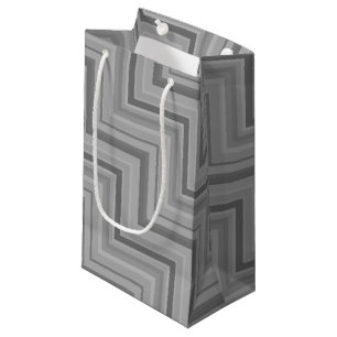 Grey stripes stairs pattern small gift bag