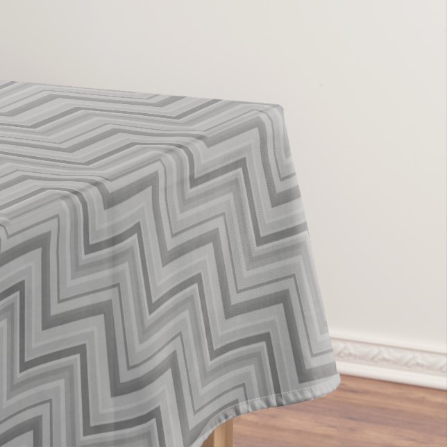 Grey stripes stairs pattern tablecloth (In Situ)