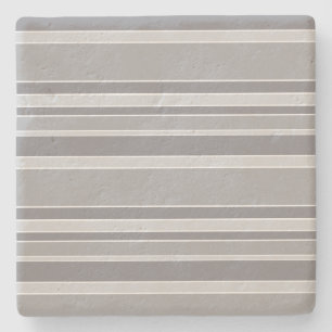Grey stripes stone coaster