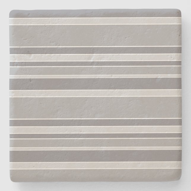 Grey stripes stone coaster (Front)