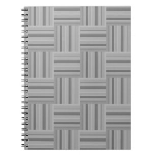 Grey stripes weave pattern notebook