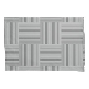 Grey stripes weave pattern pillowcase