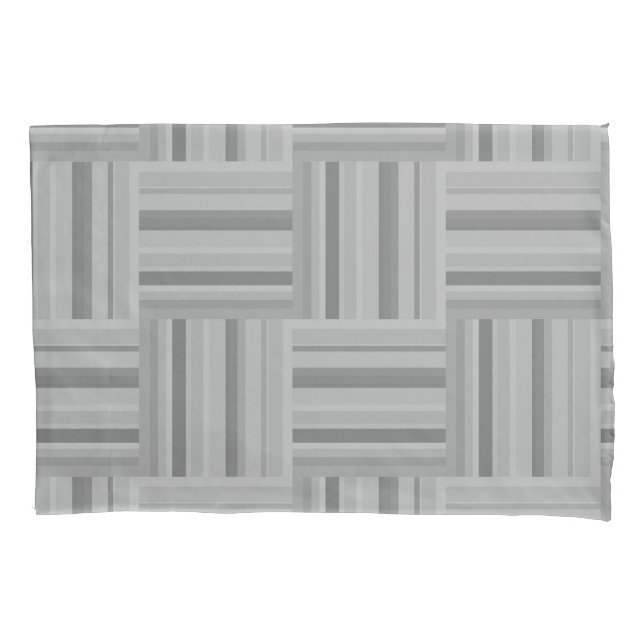 Grey stripes weave pattern pillowcase (Front)