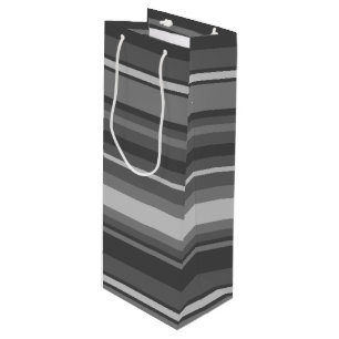 Grey stripes wine gift bag