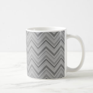 Grey stripes zigzag pattern coffee mug