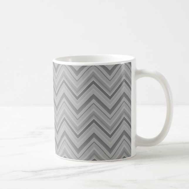 Grey stripes zigzag pattern coffee mug (Right)