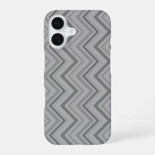 Grey stripes zigzag pattern iPhone 16 case
