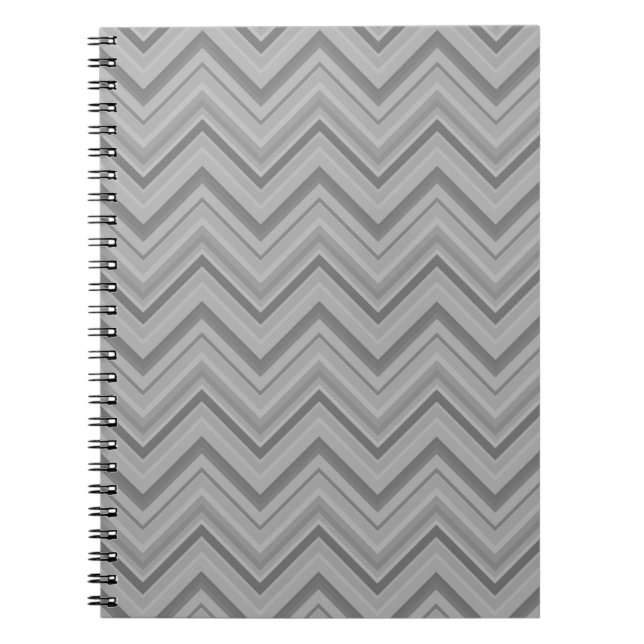 Grey stripes zigzag pattern notebook (Front)