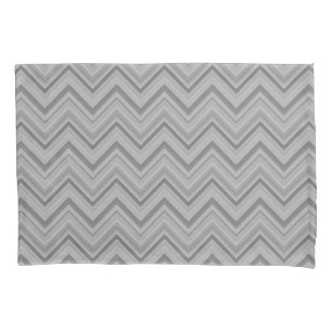 Grey stripes zigzag pattern pillowcase