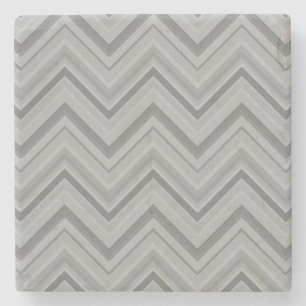 Grey stripes zigzag pattern stone coaster
