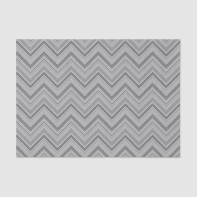 Grey stripes zigzag pattern tissue paper (Front)