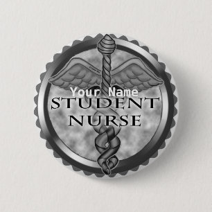 Grey Student Nurse 6 Cm Round Badge