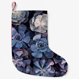 Grey succulents small christmas stocking