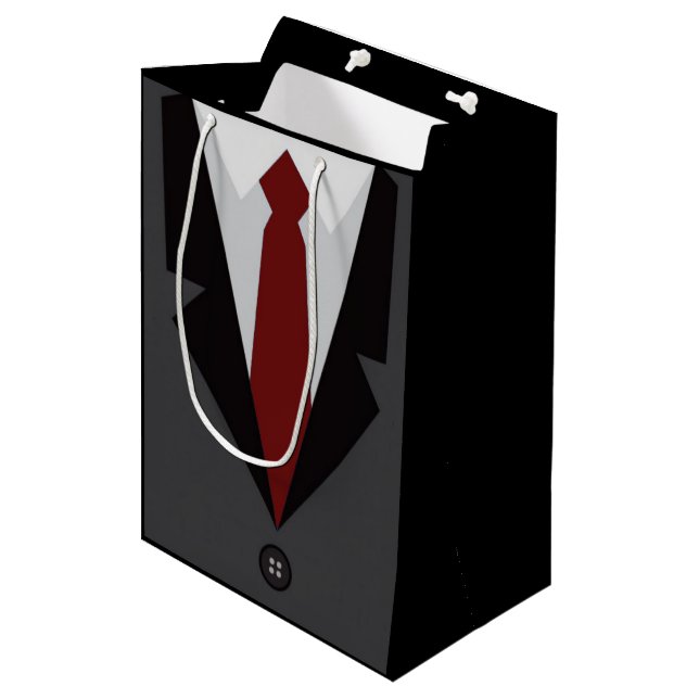 Grey Suit Medium Gift Bag (Front Angled)