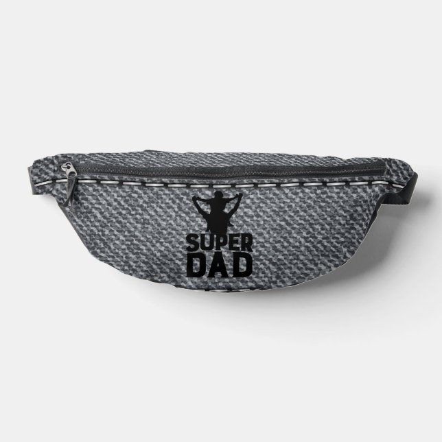 Grey Super Dad Happy Fathers Day 2024  Bum Bags (Lay Down)
