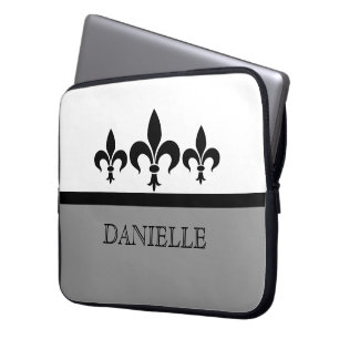 Grey Swanky Fleur De Lis Electronics Sleeve