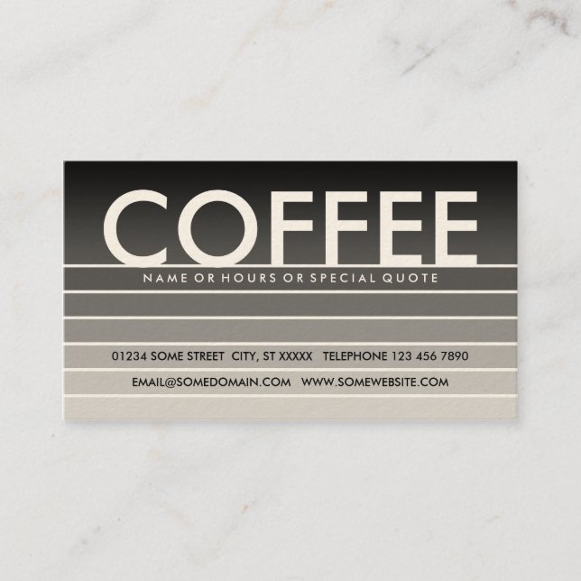 grey swatch COFFEE Business Card (Front)