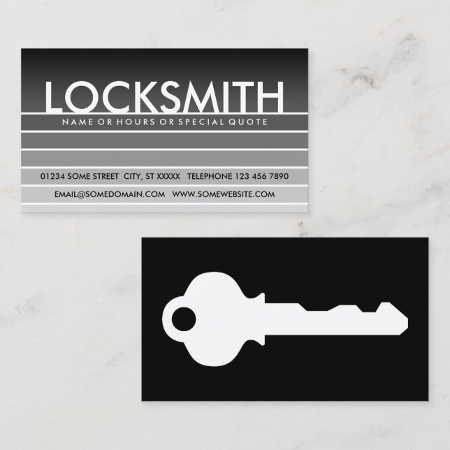 grey swatch LOCKSMITH Business Card (Front/Back)