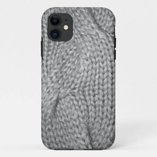 Grey Sweater knitted look, iPhone 5 case (Back)