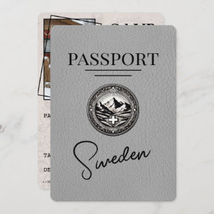 Grey Sweden Passport Save The Date