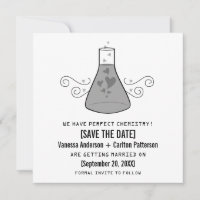 Grey Sweet Chemistry Save the Date Invite