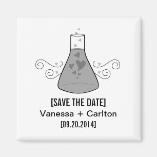 Grey Sweet Chemistry Save the Date Magnet