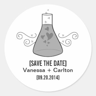 Grey Sweet Chemistry Save the Date Stickers