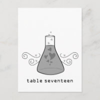 Grey Sweet Chemistry Table Number Postcard