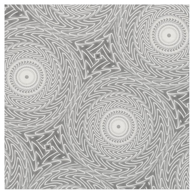 Grey swirl circles pattern fabric (Close Up)