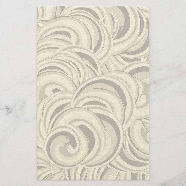 Grey Swirls Pattern Stationery (Front)