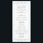 Grey Swirls Wedding Program Rack Cards<br><div class="desc">Modern and elegant design printed Grey Swirls Wedding Program Rack Cards that can be customised with your text. Check out the Graphic Art Design store for other products that match this design!</div>