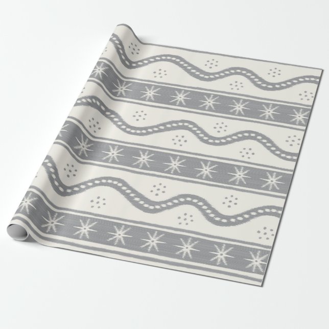Grey Swirlstripes Wrapping Paper (Unrolled)