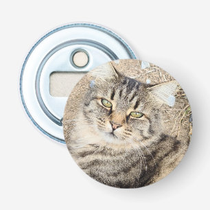 Grey Tabby Cat Bottle Opener