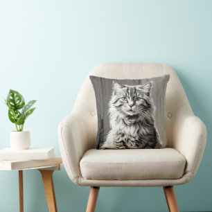 Grey Tabby Cat Cushion