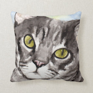 Grey Tabby Cat Gifts Cushion