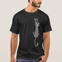 Grey Tabby Cat Hanging On | Funny Grey Striped Cat