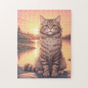 Grey Tabby Cat Jigsaw Puzzle