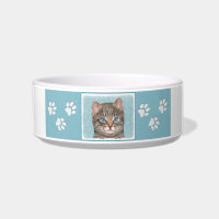 Grey Tabby Cat Painting - Cute Original Cat Art