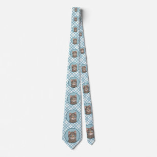 Grey Tabby Cat Painting - Cute Original Cat Art Tie
