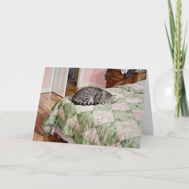 Grey Tabby Cat Study D In Watercolors Card (Front)