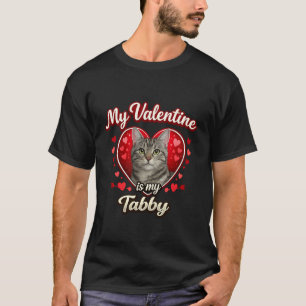 Grey Tabby Cat Valentine Hearts Feline Love Gift L T-Shirt