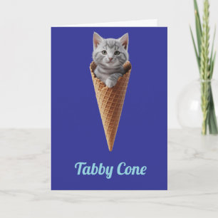 Grey Tabby Cone Card