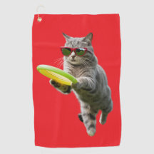 Grey Tabby Disc Golfer Towel