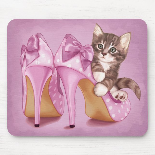 Grey Tabby Kitten Mouse Pad (Front)
