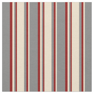 Grey, Tan, and Dark Red Coloured Pattern Fabric