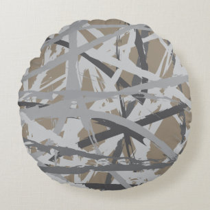 Grey Tan Lines CIRCLE OF LIFE Throw Pillow