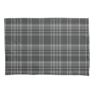Grey Tartan Pattern Pillowcase