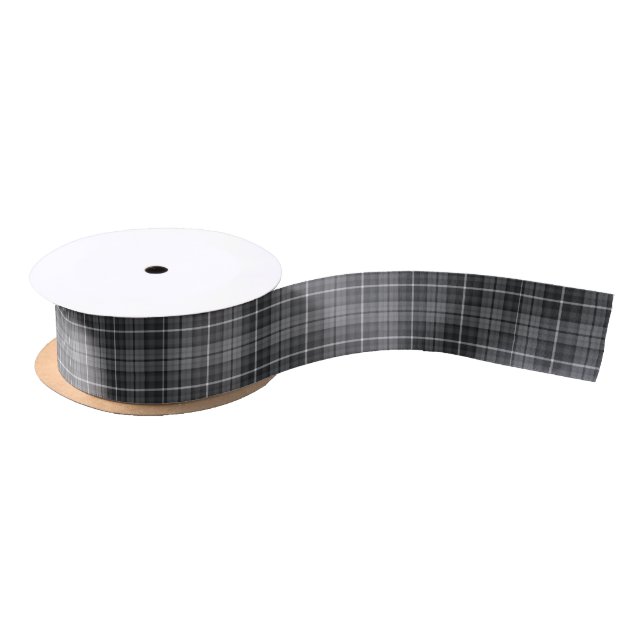 Grey Tartan Satin Ribbon (Spool)