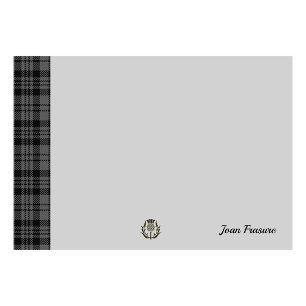 Grey Tartan & Scottish Thistle Personalised Grey Post-it Notes